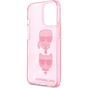 Case Karl Lagerfeld KLHCP13XKCTUGLP Apple iPhone 13 Pro Max rosa/pink Hartschale Glitter Karl`s & Choupette