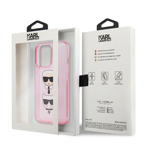 Kup Etui Karl Lagerfeld KLHCP13XKCTUGLP Apple iPhone 13 Pro Max różowy/pink hardcase Glitter Karl`s & Choupette - KLD738PNK - {ean13} - Sklep Home Screen