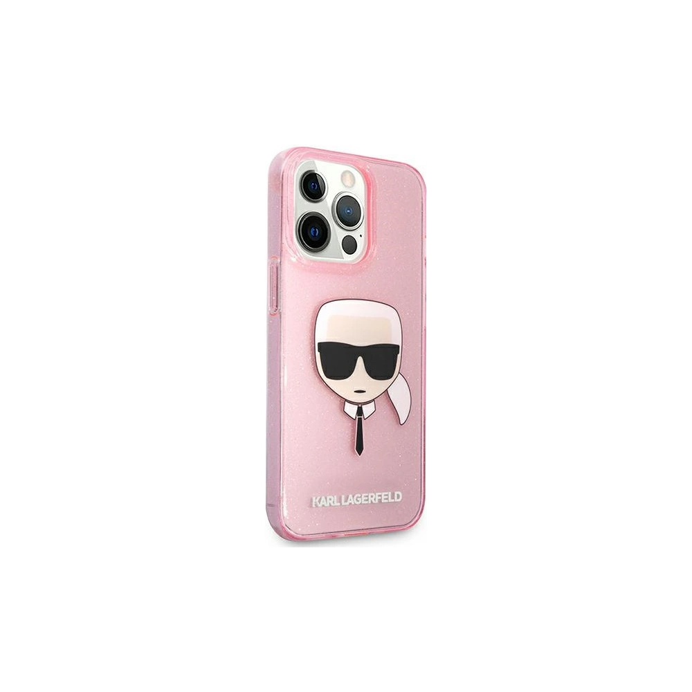 Etui Karl Lagerfeld KLHCP13XKHTUGLP Apple iPhone 13 Pro Max różowy/pink hardcase Glitter Karl`s Head