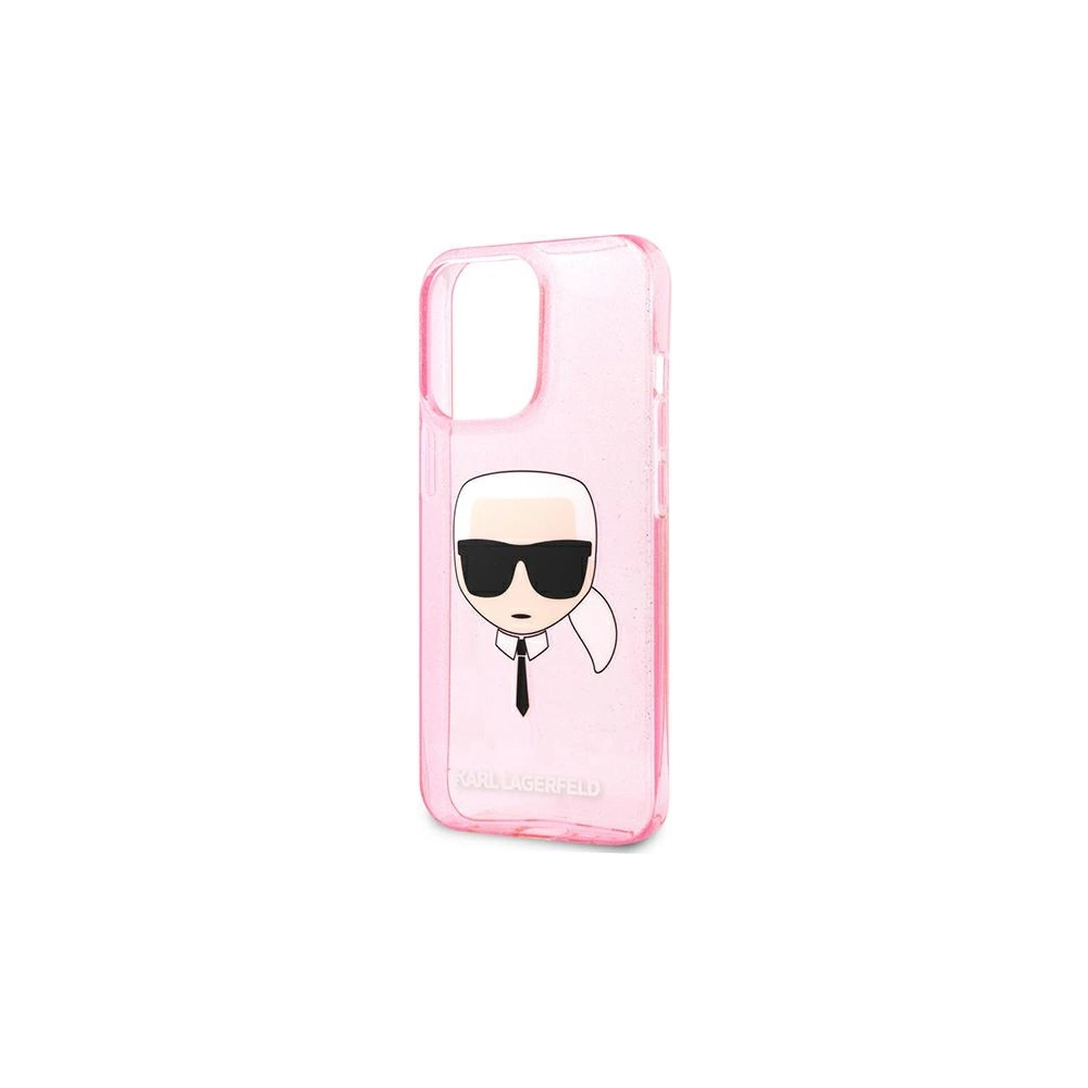 Etui Karl Lagerfeld KLHCP13XKHTUGLP Apple iPhone 13 Pro Max różowy/pink hardcase Glitter Karl`s Head