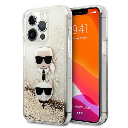 Kup Etui Karl Lagerfeld KLHCP13XKICGLD Apple iPhone 13 Pro Max aurie/gold hardcase Liquid Glitter Karl&Choupette Head - KLD741GLD - {ean13} - Sklep Home Screen
