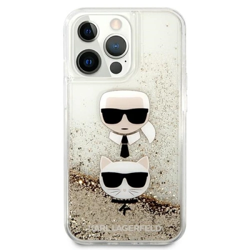 Kup Etui Karl Lagerfeld KLHCP13XKICGLD Apple iPhone 13 Pro Max aurie/gold hardcase Liquid Glitter Karl&Choupette Head - KLD741GLD - {ean13} - Sklep Home Screen