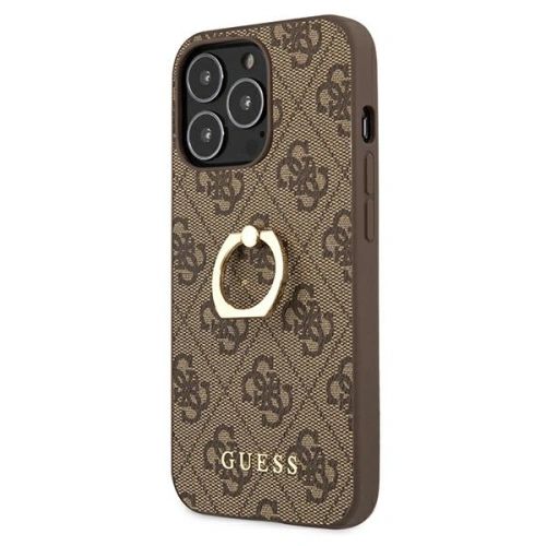 Buy Guess GUHCP13X4GMRBR Apple iPhone 13 Pro Max brown hardcase 4G with ring stand - GUE1386BR - {ean13} - Home Screen Store Europe