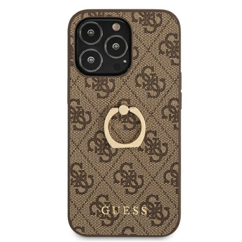Buy Guess GUHCP13X4GMRBR Apple iPhone 13 Pro Max brown hardcase 4G with ring stand - GUE1386BR - {ean13} - Home Screen Store Europe