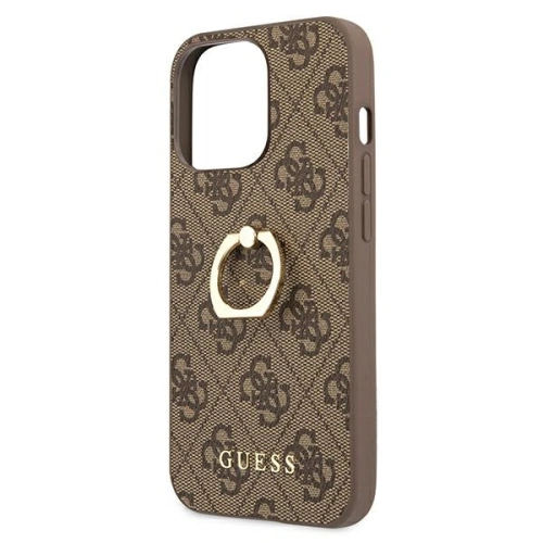 Buy Guess GUHCP13X4GMRBR Apple iPhone 13 Pro Max brown hardcase 4G with ring stand - GUE1386BR - {ean13} - Home Screen Store Europe