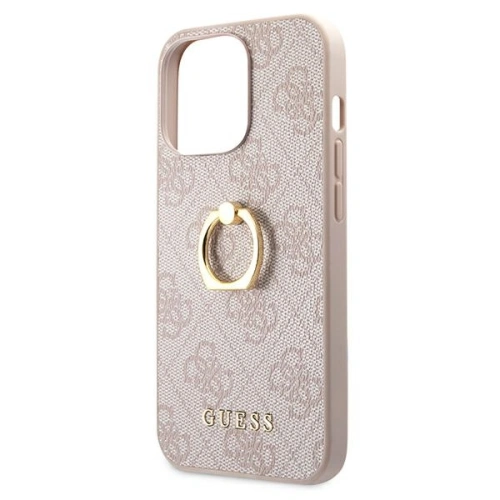 Buy Guess GUHCP13X4GMRPI Apple iPhone 13 Pro Max pink hardcase 4G with ring stand - GUE1387PNK - {ean13} - Home Screen Store Europe