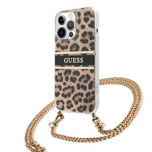 Kup Etui Guess GUHCP13XKBCLE Apple iPhone 13 Pro Max Leopard hardcase Gold Strap - GUE1388 - {ean13} - Sklep Home Screen