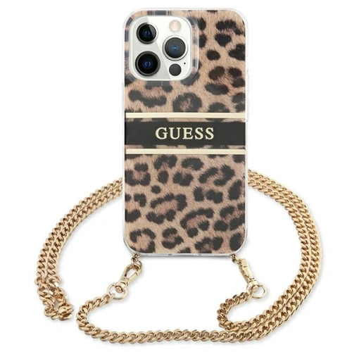 Kup Etui Guess GUHCP13XKBCLE Apple iPhone 13 Pro Max Leopard hardcase Gold Strap - GUE1388 - {ean13} - Sklep Home Screen