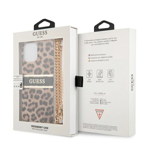 Kup Etui Guess GUHCP13XKBCLE Apple iPhone 13 Pro Max Leopard hardcase Gold Strap - GUE1388 - {ean13} - Sklep Home Screen