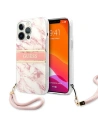 Guess GUHCP13XKMABPI Apple iPhone 13 Pro Max pink hardcase Marble Strap Collection