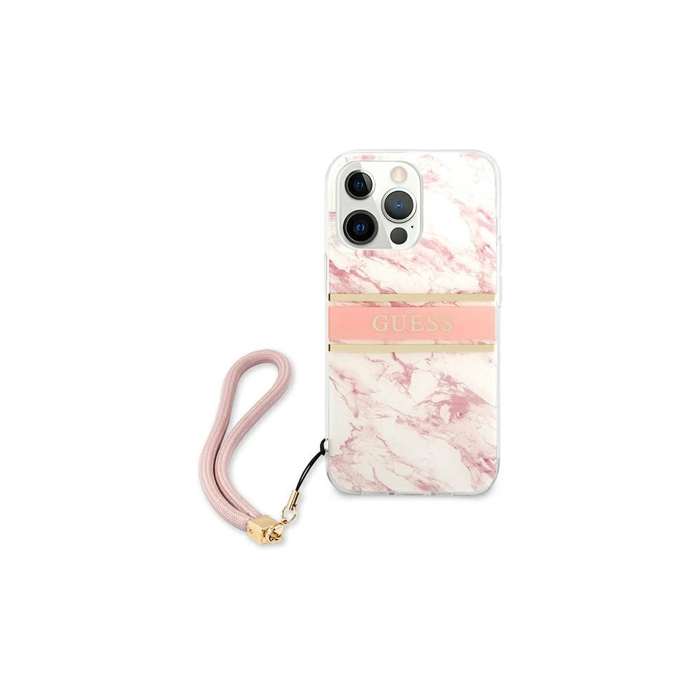 Etui Guess GUHCP13XKMABPI Apple iPhone 13 Pro Max różowy/pink hardcase Marble Strap Collection
