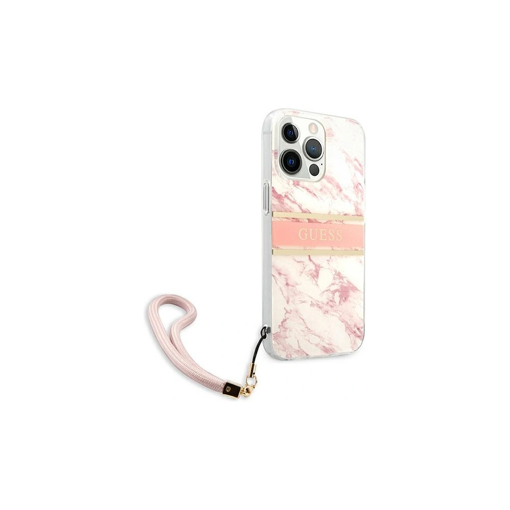 Etui Guess GUHCP13XKMABPI Apple iPhone 13 Pro Max różowy/pink hardcase Marble Strap Collection