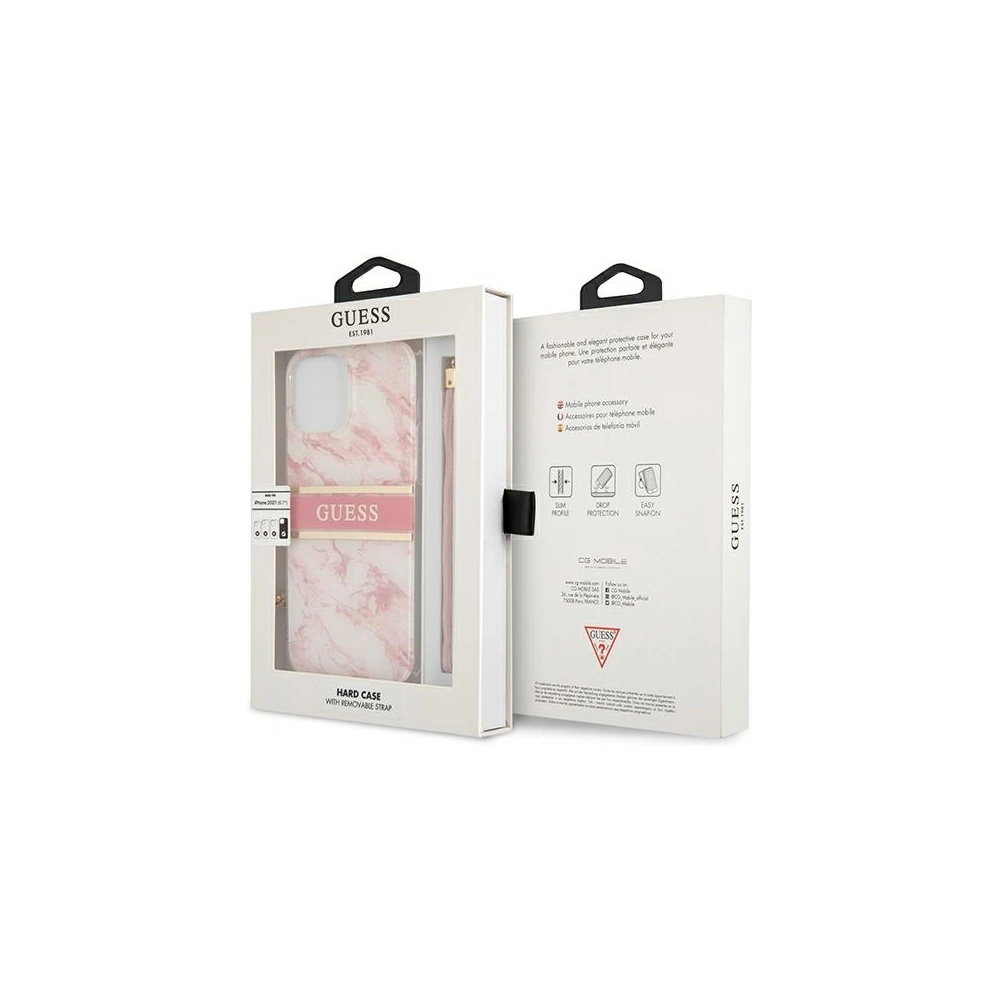 Etui Guess GUHCP13XKMABPI Apple iPhone 13 Pro Max różowy/pink hardcase Marble Strap Collection