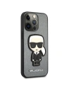Buy Karl Lagerfeld KLHCP13XOKPG Apple iPhone 13 Pro Max silver hardcase Saffiano Ikonik Karl`s Patch - KLD742SLV - {ean13} - Home Screen Store Europe