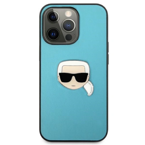Kup Case Karl Lagerfeld KLHCP13XPKMB Apple iPhone 13 Pro Max blau/hardcase Leder Ikonik Karls Kopf Metall - KLD743BLU - {ean13} - Sklep Home Screen