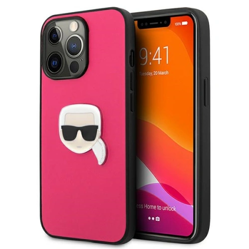 Kup Case Karl Lagerfeld KLHCP13XPKMP Apple iPhone 13 Pro Max rosa/pink Hardcase Leder Ikonik Karls Kopf Metall - KLD745PNK - {ean13} - Sklep Home Screen