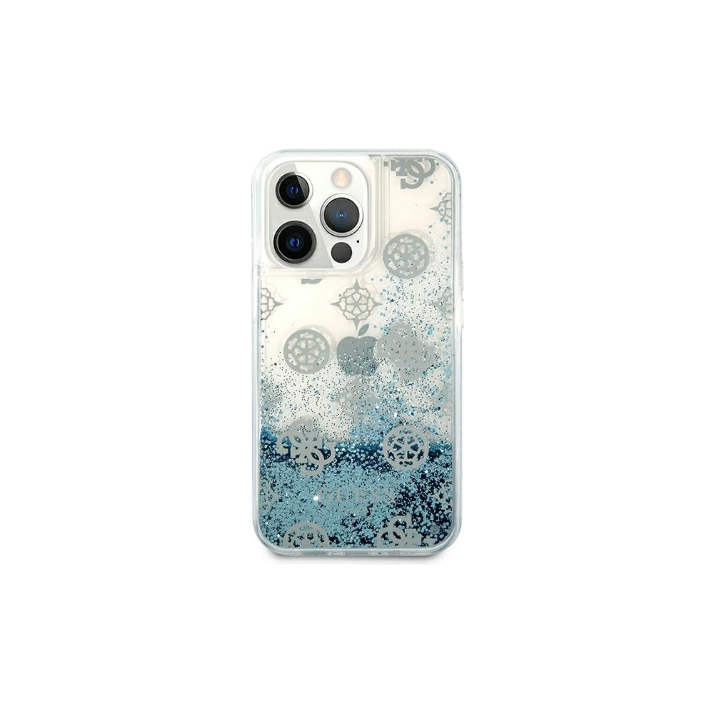 Etui Guess GUHCP13XLGPEBL Apple iPhone 13 Pro Max niebieski/blue hardcase Peony Liquid Glitter