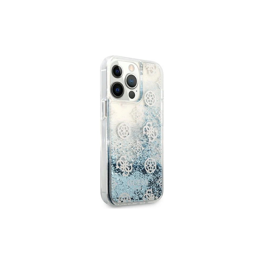 Etui Guess GUHCP13XLGPEBL Apple iPhone 13 Pro Max niebieski/blue hardcase Peony Liquid Glitter
