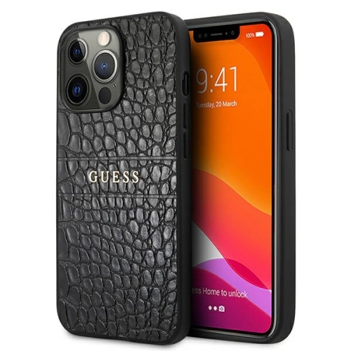 Kup Case Guess GUHCP13XPCRBBK Apple iPhone 13 Pro Max schwarz/black Croco Strap Collection - GUE1394BLK - {ean13} - Sklep Home Screen