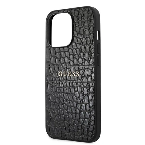 Kup Case Guess GUHCP13XPCRBBK Apple iPhone 13 Pro Max schwarz/black Croco Strap Collection - GUE1394BLK - {ean13} - Sklep Home Screen
