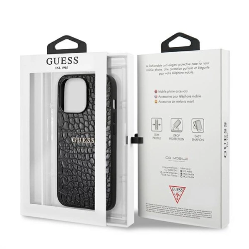 Kup Case Guess GUHCP13XPCRBBK Apple iPhone 13 Pro Max schwarz/black Croco Strap Collection - GUE1394BLK - {ean13} - Sklep Home Screen
