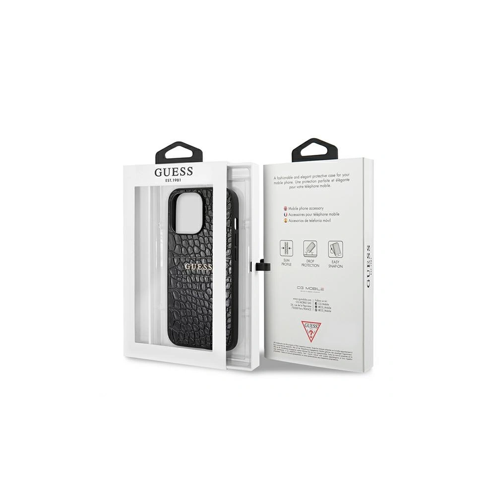 Etui Guess GUHCP13XPCRBBK Apple iPhone 13 Pro Max czarny/black Croco Strap Collection