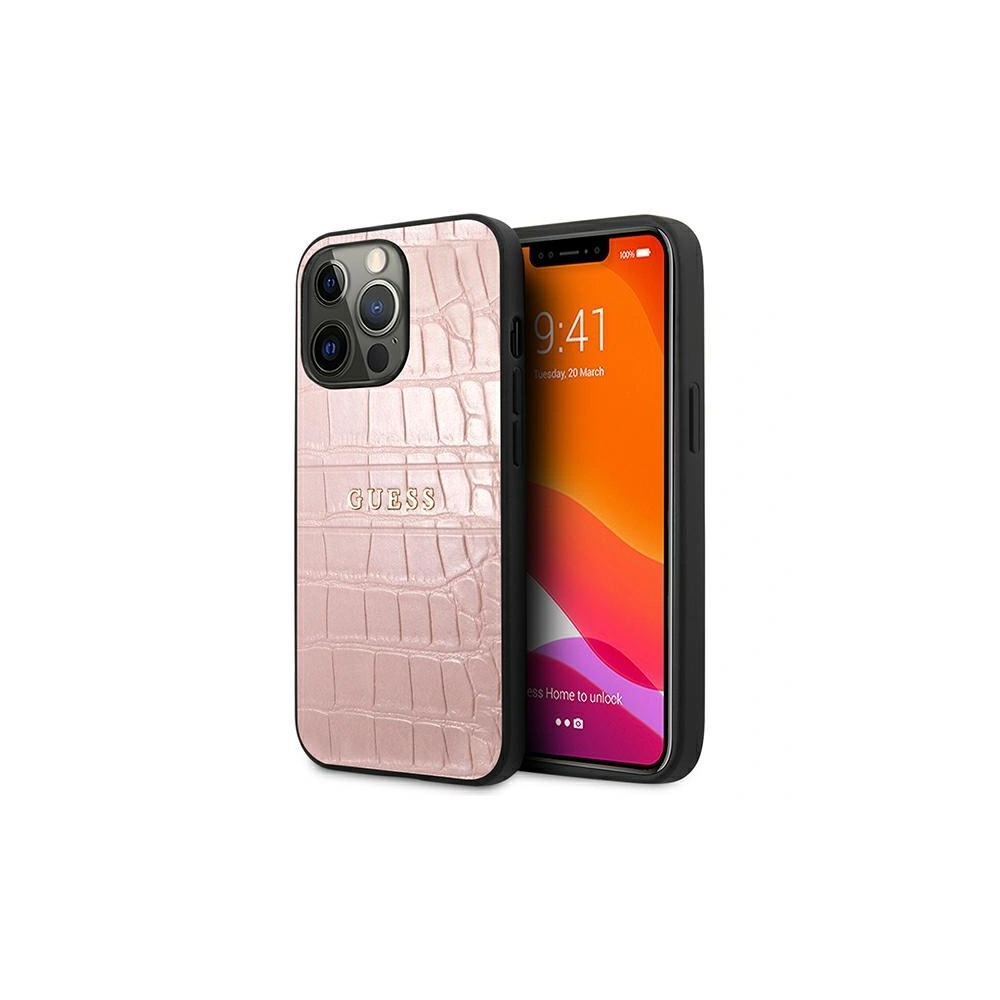 Etui Guess GUHCP13XPCRBPI Apple iPhone 13 Pro Max różowy/pink Croco Strap Collection