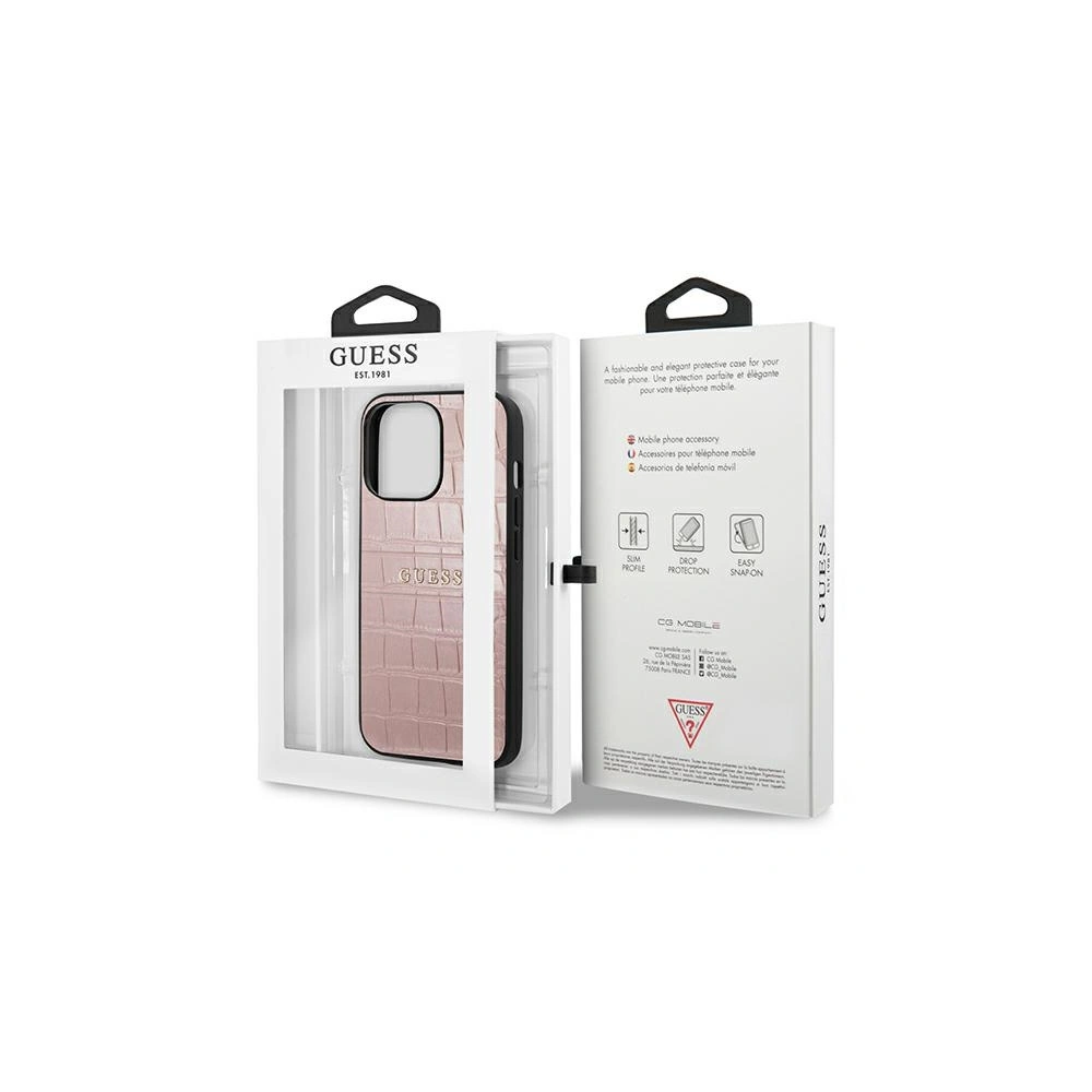 Etui Guess GUHCP13XPCRBPI Apple iPhone 13 Pro Max różowy/pink Croco Strap Collection