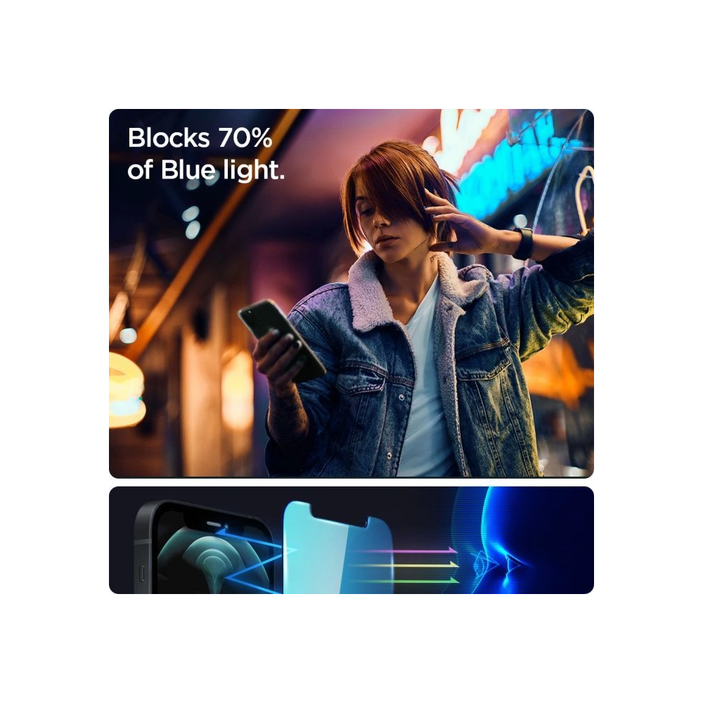 Szkło hartowane Spigen GLAS.tR ez Fit Apple iPhone 14/13/13 Pro Antiblue [2 PACK]