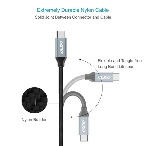 Kup Kábel Choetech USB-A to USB-C Nylon 1m - CHT012 - {ean13} - Sklep Home Screen