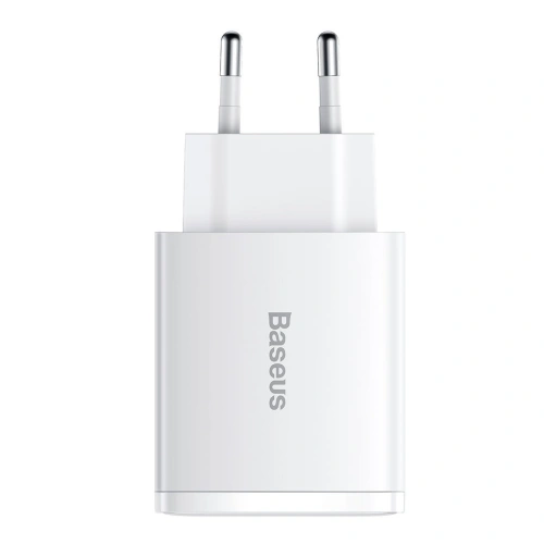 Kup Încărcătorul de rețea Baseus Compact Quick Charger, 2xUSB, USB-C, PD, 3A, 30W (alb) - BSU2896WHT - {ean13} - Sklep Home Screen