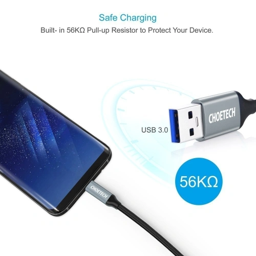 Buy Choetech USB-A to USB-C Nylon 1m - CHT012 - {ean13} - Home Screen Store Europe