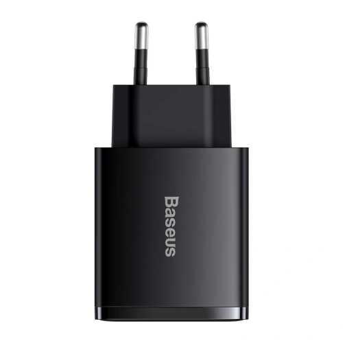 Buy Baseus Compact Quick Charger, 2xUSB, USB-C, PD, 3A, 30W (black) - BSU2897BLK - {ean13} - Home Screen Store Europe