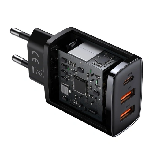Buy Baseus Compact Quick Charger, 2xUSB, USB-C, PD, 3A, 30W (black) - BSU2897BLK - {ean13} - Home Screen Store Europe