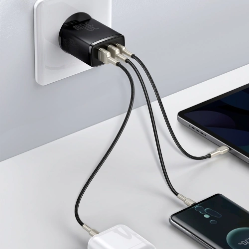 Buy Baseus Compact Quick Charger, 2xUSB, USB-C, PD, 3A, 30W (black) - BSU2897BLK - {ean13} - Home Screen Store Europe