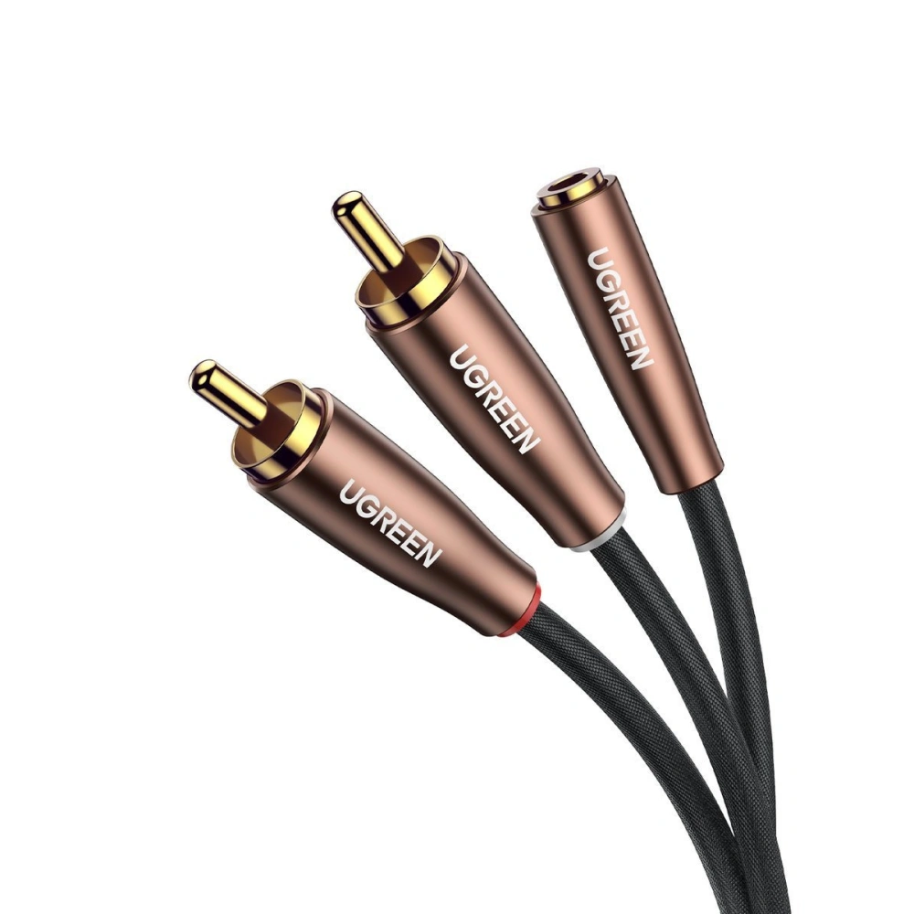 UGREEN AV198 Kabel 2x RCA (Cinch) do jack 3.5mm, 1m 