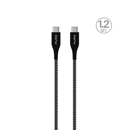 Kup Kábel PURO Fabric Ultra Strong nehéz teherbírású USB-C/USB-C 1,2m (fekete) - PUR506BLK - {ean13} - Sklep Home Screen