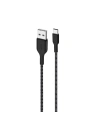 Kábel PURO Fabric Ultra Strong nehéz teherbírású USB-A/USB-C 2m (fekete)