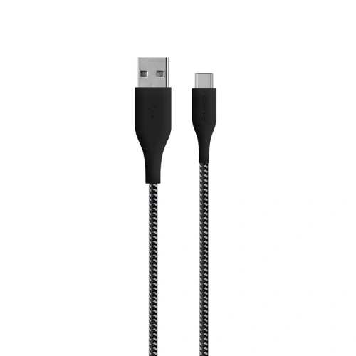 Kup Kábel PURO Fabric Ultra Strong nehéz teherbírású USB-A/USB-C 2m (fekete) - PUR509BLK - {ean13} - Sklep Home Screen