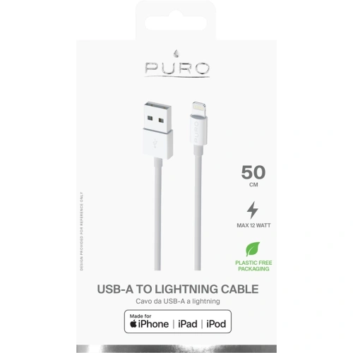 Kup Cablul PURO USB/Lightning MFi 0,5m (alb) - PUR514WHT - {ean13} - Sklep Home Screen