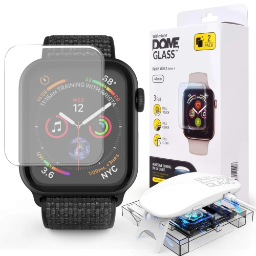 Kup 2x Temperované sklo s UV lepidlem Whitestone Dome Glass Apple Watch 4/5/6/7/8/9/SE 44/45mm Čiré - WSD014 - {ean13} - Sklep Home Screen