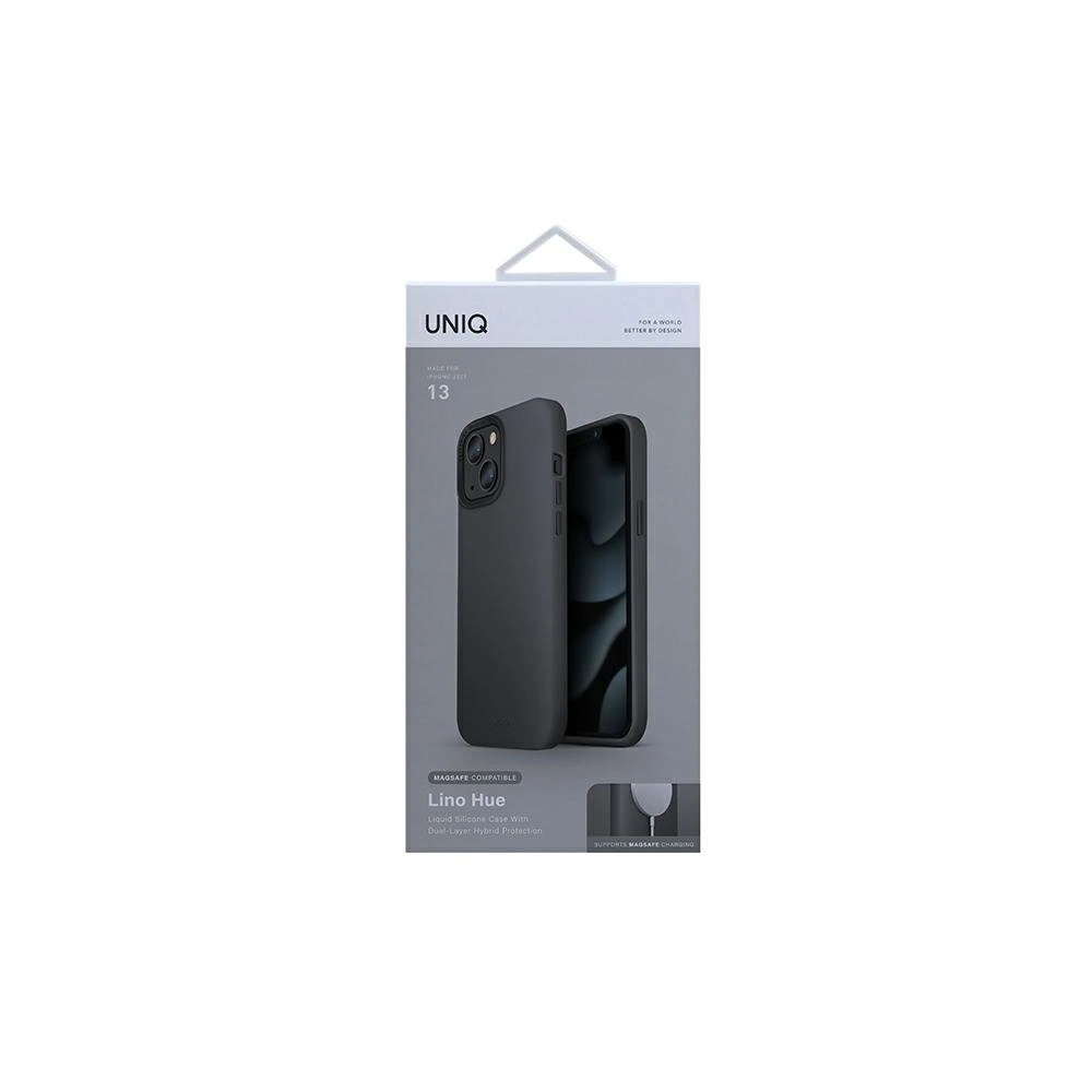 Etui UNIQ Lino Hue MagSafe Apple iPhone 13 szary/charcoal grey