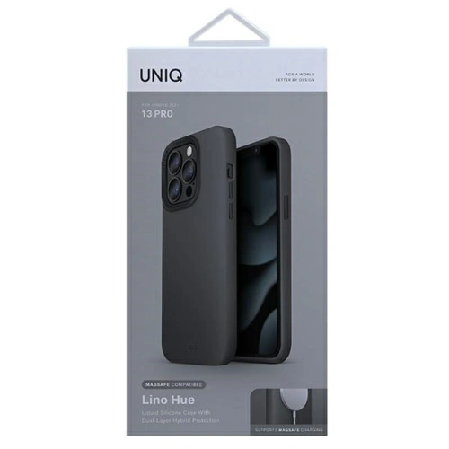 Kup Etui UNIQ Lino Hue MagSafe Apple iPhone 13 Pro šedá/charcoal grey - UNIQ511GRY - {ean13} - Sklep Home Screen