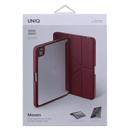 Kup Husa UNIQ Moven pentru Apple iPad mini 2021 (a 6-a generație) / iPad mini 8.3" 2024 7gen Antimicrobiană bordo/burgundă - UNIQ523BRG - {ean13} - Sklep Home Screen