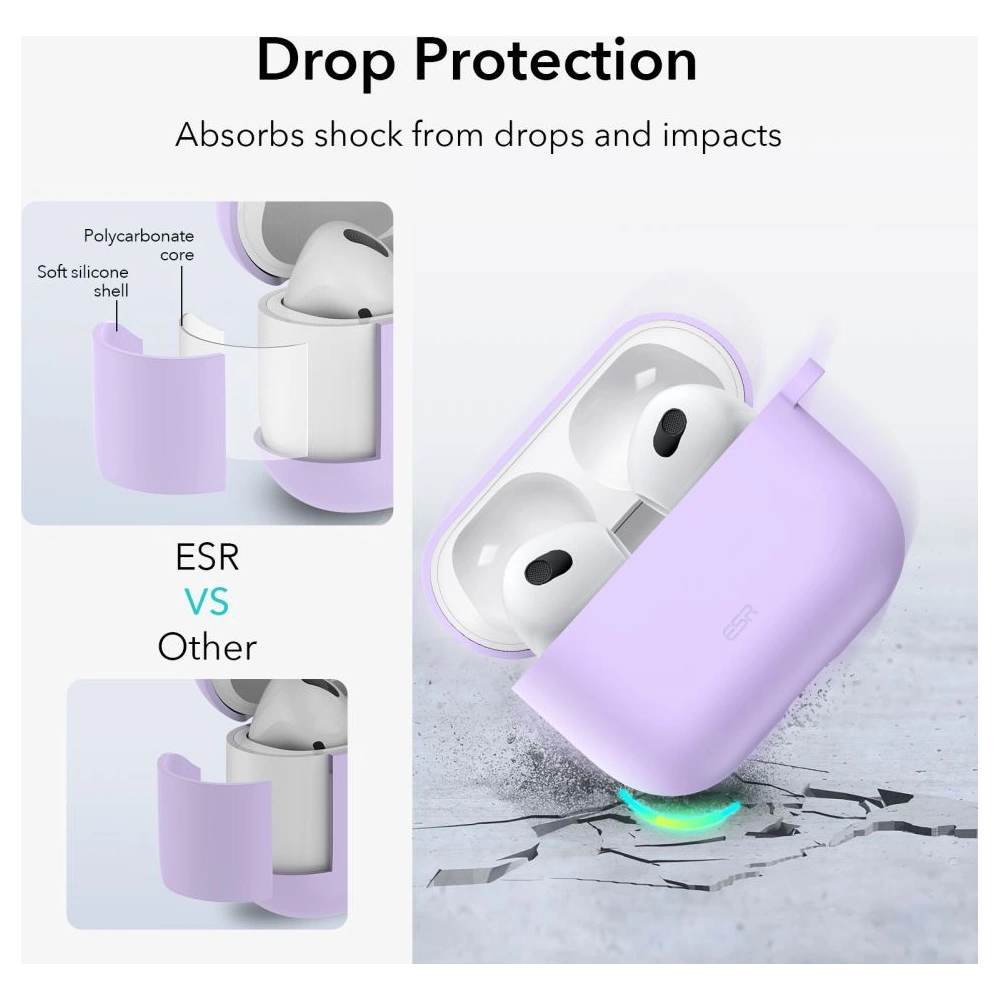 Etui ESR Bounce Apple AirPods 3 Lavender