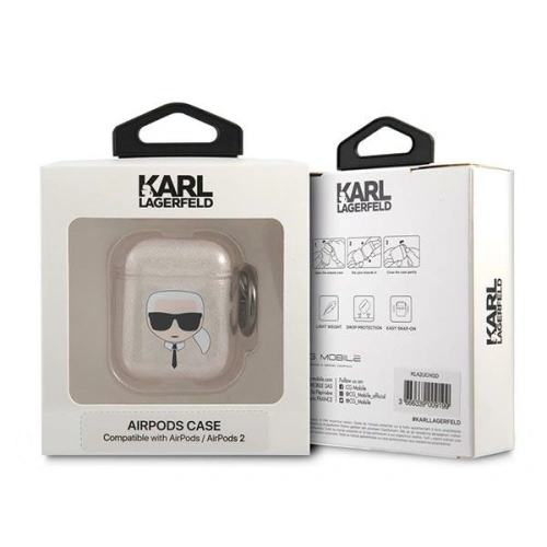 Kup Etui Karl Lagerfeld KLA2UKHGD Apple AirPods kryt zlatý/koláč Karlovy hlavy - KLD746GLD - {ean13} - Sklep Home Screen
