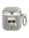 Karl Lagerfeld Apple Tasche KLA2UKHGK AirPods Hülle schwarz/schwarz Glitter Karl`s Head