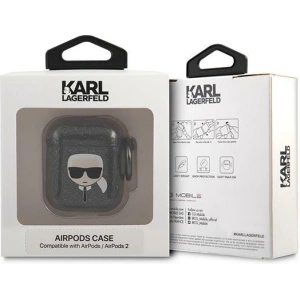 Kup Etui Karl Lagerfeld KLA2UKHGK husă pentru Apple AirPods negru/black Glitter Karl`s Head - KLD747BLK - {ean13} - Sklep Home Screen