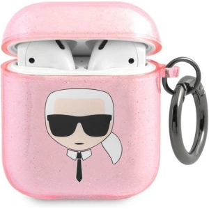 Kup Etui Karl Lagerfeld KLA2UKHGP Apple AirPods cover różowy/pink Glitter Karl`s Head - KLD748PNK - {ean13} - Sklep Home Screen