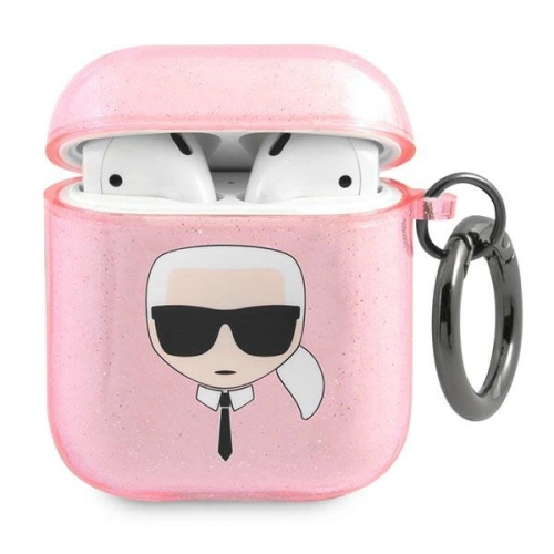 Kup Etui Karl Lagerfeld KLA2UKHGP Apple AirPods tok rózsaszín/csillogó Karl feje - KLD748PNK - {ean13} - Sklep Home Screen